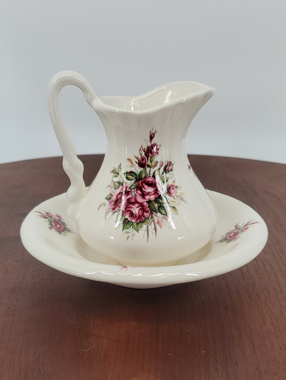 Athena California VB Floral Ceramic Mini Pitcher & Basin